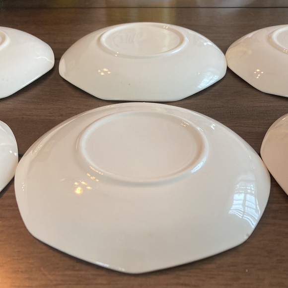 Gorgeous set of six octagonal vintage saucers from Homer Laughlin - Picture 13 of 17